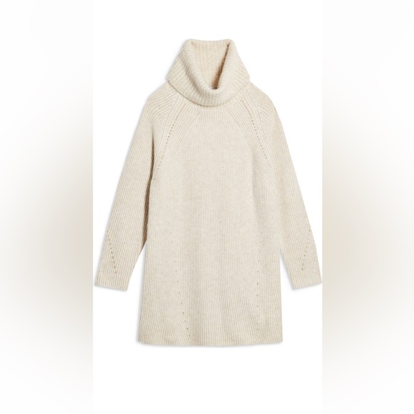 Topshop sweater dress turtleneck medium in oat - Picture 10 of 11